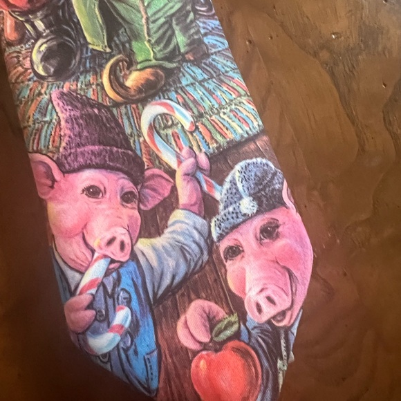 Original Vintage Ralph Marlin Whimsical Christmas Tie - Picture 2 of 8